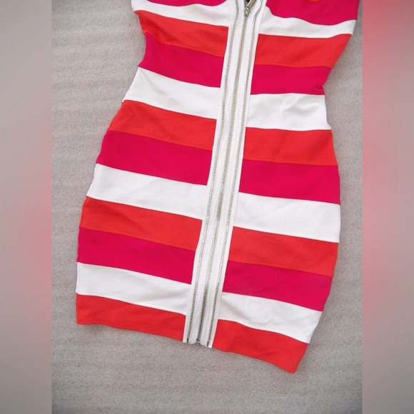 Bebe striped mini halter dress - Picture 3 of 8
